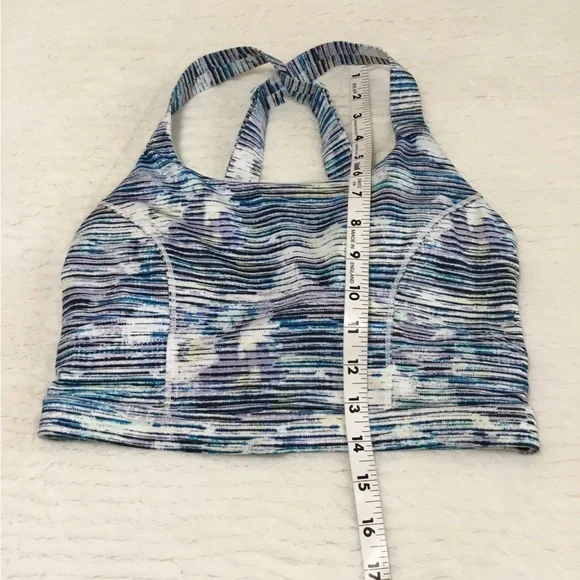 Lululemon Pure Practice Sports Bra Blurry Belle Multi Sea Mist size 6 - Picture 5 of 7